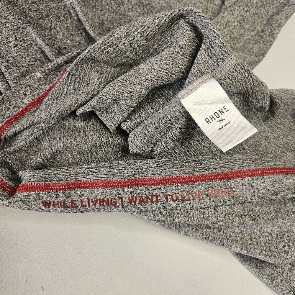 Rhone Mens Shirt Medium Reign Performance Long Sleeve Grey Heather Crew Neck - Picture 8 of 10